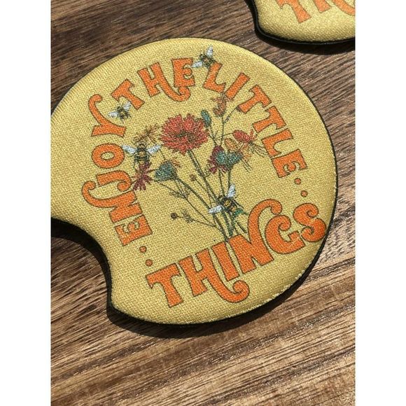 Enjoy The Little Things 2 Pack Handmade Car Coasters - Picture 2 of 10